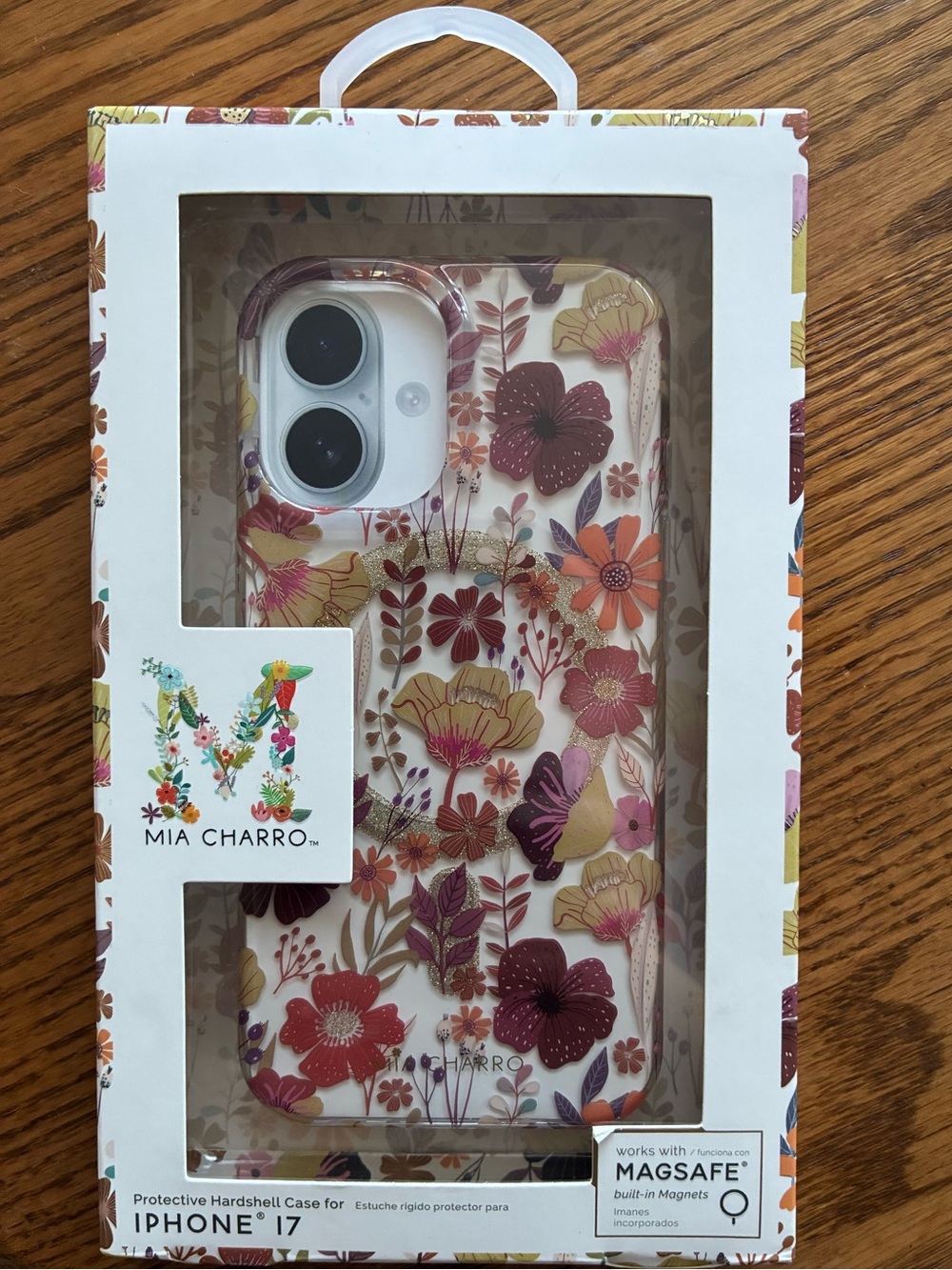 Mia Charro Floral Hardshell iPhone 17 Case - Pink, Gold & Cream